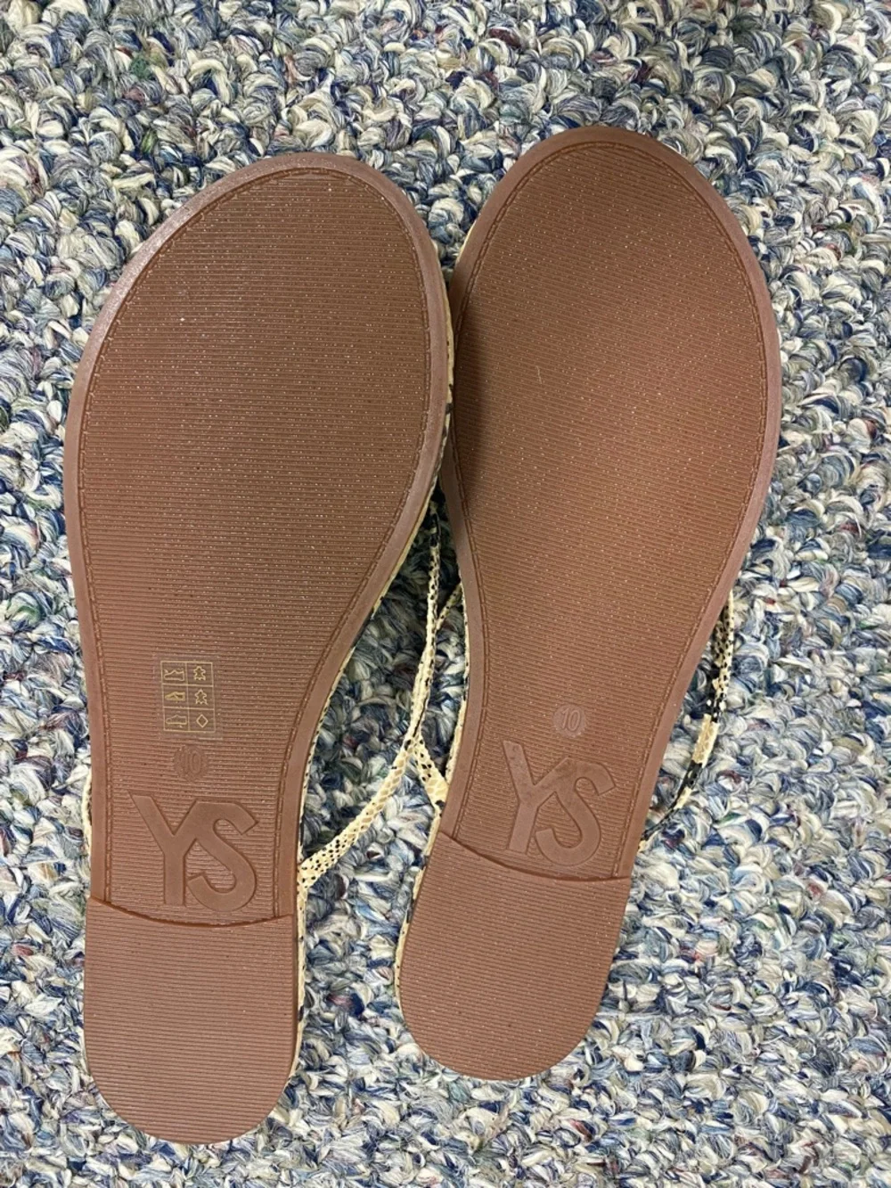 Yosi Samra Snake Print Flip Flop Sandals - Beige & Black - Picture 5 of 5